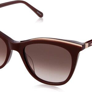Women’s Cat Eye Sunglasses Plastic Burgundy 52mm UV Protection Fashion Accessori